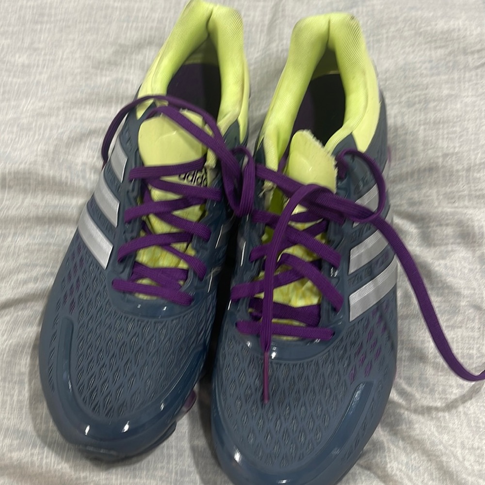 Grey with lime green Running tennis Addidas